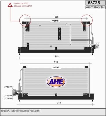 AHE 53725 - Конденсатор кондиционера unicars.by