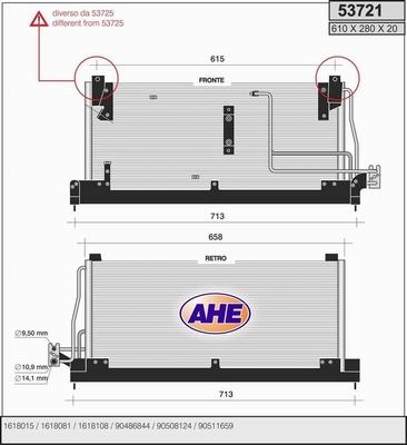 AHE 53721 - Конденсатор кондиционера unicars.by