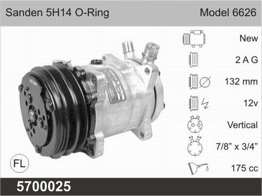 AHE 5700025 - Компрессор кондиционера unicars.by