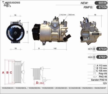 AHE 68556 - Компрессор кондиционера unicars.by