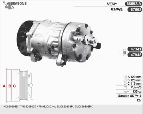 AHE 67592 - Компрессор кондиционера unicars.by