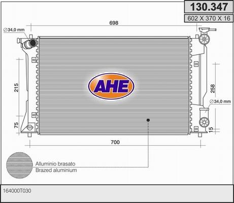 AHE 130.347 - Радиатор, охлаждение двигателя unicars.by