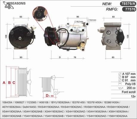 AHE 78576/A - Компрессор кондиционера unicars.by