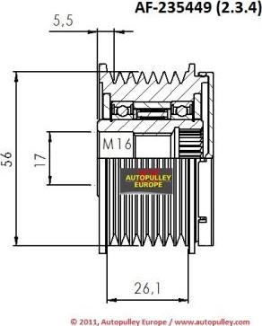 AINDE AF235449 - Шкив генератора, муфта unicars.by