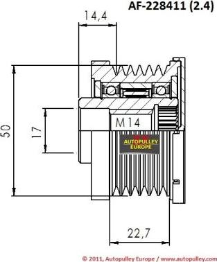 AINDE AF228411 - Шкив генератора, муфта unicars.by