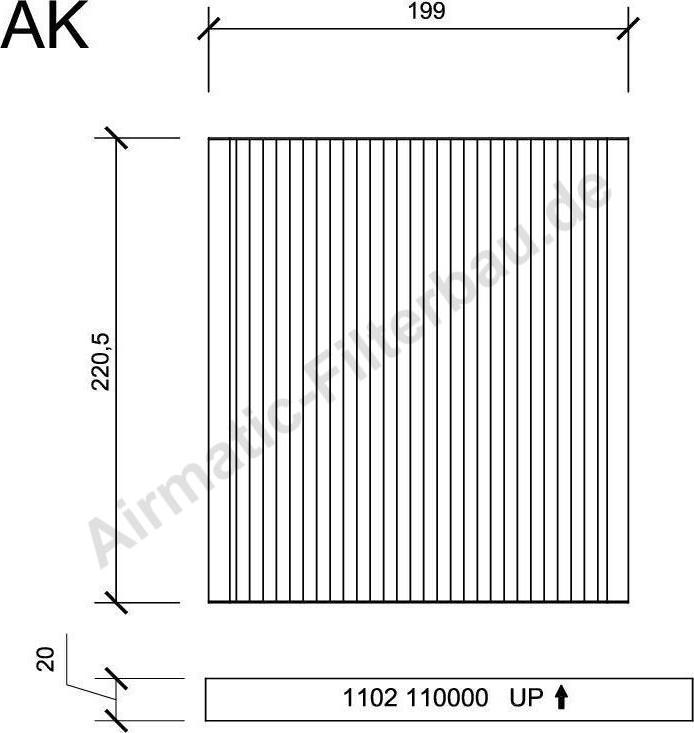 Airmatic IF1102 - Фильтр воздуха в салоне unicars.by