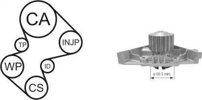 Airtex WPK-169101 - Водяной насос + комплект зубчатого ремня ГРМ unicars.by