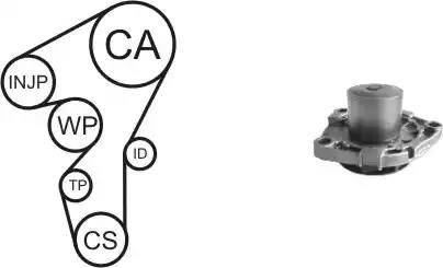 Airtex WPK-170201 - Водяной насос + комплект зубчатого ремня ГРМ unicars.by