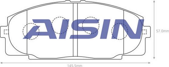 AISIN A1N050 - Тормозные колодки, дисковые, комплект unicars.by