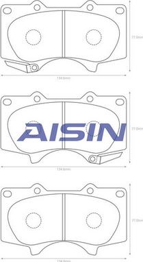 AISIN A1N011 - Тормозные колодки, дисковые, комплект unicars.by