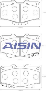 AISIN A1N021 - Тормозные колодки, дисковые, комплект unicars.by