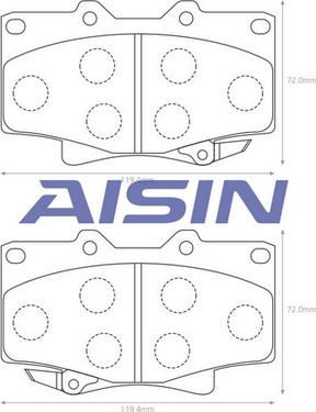 AISIN A1N023 - Тормозные колодки, дисковые, комплект unicars.by