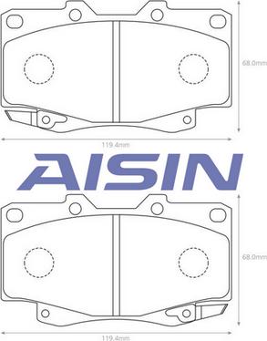 AISIN A1N141 - Тормозные колодки, дисковые, комплект unicars.by