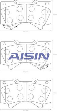 AISIN A1N156 - Тормозные колодки, дисковые, комплект unicars.by