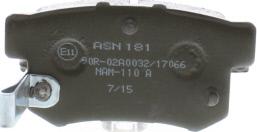 AISIN ASN-181 - Тормозные колодки, дисковые, комплект unicars.by