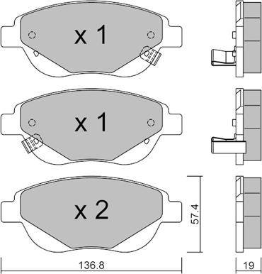 AISIN BPFI-1045 - Тормозные колодки, дисковые, комплект unicars.by