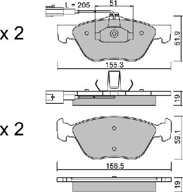 AISIN BPFI-1036 - Тормозные колодки, дисковые, комплект unicars.by