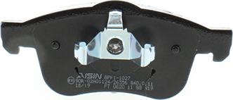 AISIN BPFI-1027 - Тормозные колодки, дисковые, комплект unicars.by