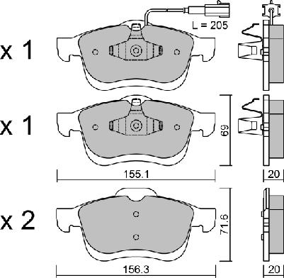 AISIN BPFI-1027 - Тормозные колодки, дисковые, комплект unicars.by