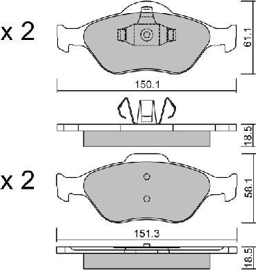 AISIN BPFO-1008 - Тормозные колодки, дисковые, комплект unicars.by