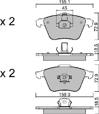 Aisin BPFO-1010 - Тормозные колодки, дисковые, комплект unicars.by