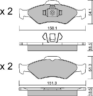 Aisin BPFO-1012 - Тормозные колодки, дисковые, комплект unicars.by