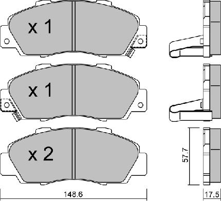 Aisin BPHO-1905 - Тормозные колодки, дисковые, комплект unicars.by