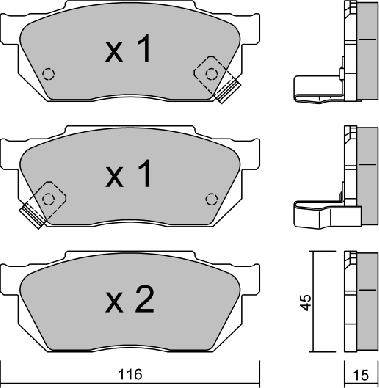 Aisin BPHO-1906 - Тормозные колодки, дисковые, комплект unicars.by