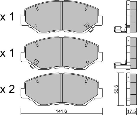 Aisin BPHO-1908 - Тормозные колодки, дисковые, комплект unicars.by