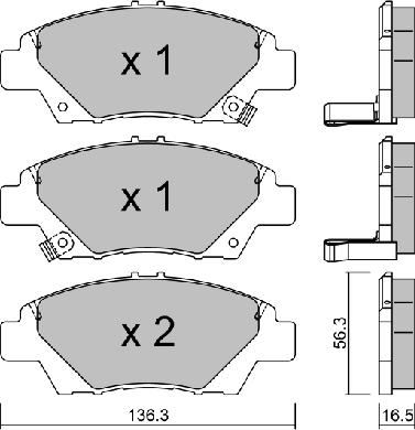 AISIN BPHO-1902 - Тормозные колодки, дисковые, комплект unicars.by