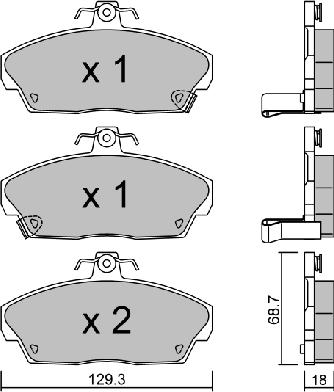 Aisin BPHO-1000 - Тормозные колодки, дисковые, комплект unicars.by