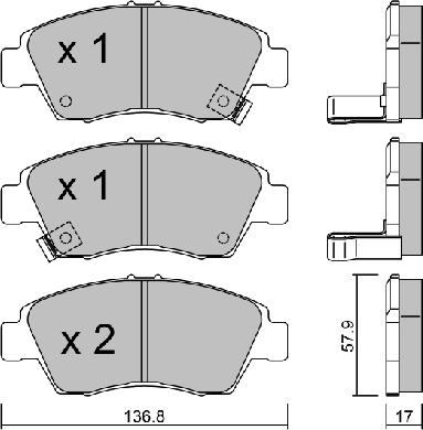 AISIN BPHO-1001 - Тормозные колодки, дисковые, комплект unicars.by