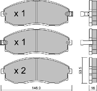 AISIN BPHY-1902 - Тормозные колодки, дисковые, комплект unicars.by