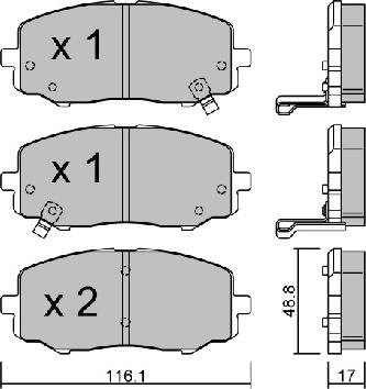 AISIN BPHY-1005 - Тормозные колодки, дисковые, комплект unicars.by