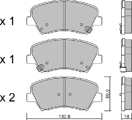 AISIN BPHY-1006 - Тормозные колодки, дисковые, комплект unicars.by