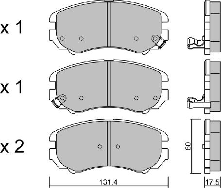 Aisin BPHY-1001 - Тормозные колодки, дисковые, комплект unicars.by