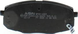 AISIN BPHY-1003 - Тормозные колодки, дисковые, комплект unicars.by