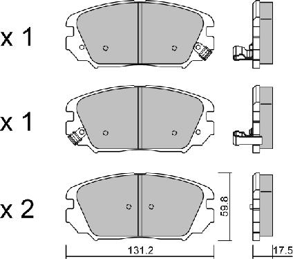 Aisin BPHY-1010 - Тормозные колодки, дисковые, комплект unicars.by