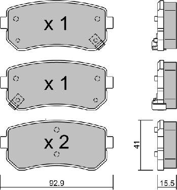 Aisin BPHY-2002 - Тормозные колодки, дисковые, комплект unicars.by