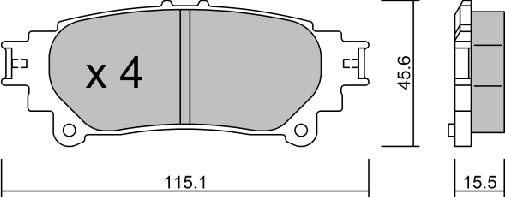 Aisin BPLX-2000 - Тормозные колодки, дисковые, комплект unicars.by