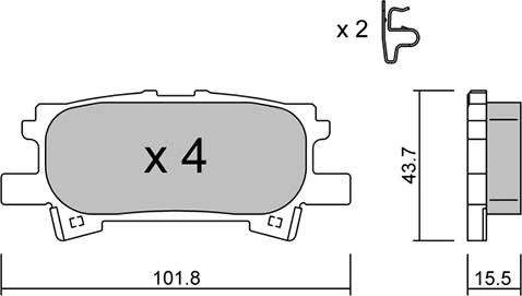 Aisin BPLX-2001 - Тормозные колодки, дисковые, комплект unicars.by