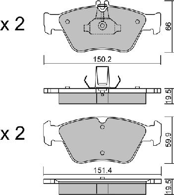 Aisin BPMB-1004 - Тормозные колодки, дисковые, комплект unicars.by