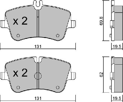 AISIN BPMB-1007 - Тормозные колодки, дисковые, комплект unicars.by