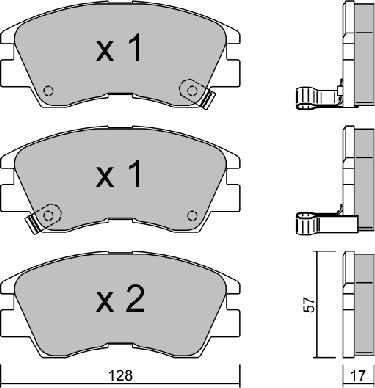 AISIN BPMI-1906 - Тормозные колодки, дисковые, комплект unicars.by