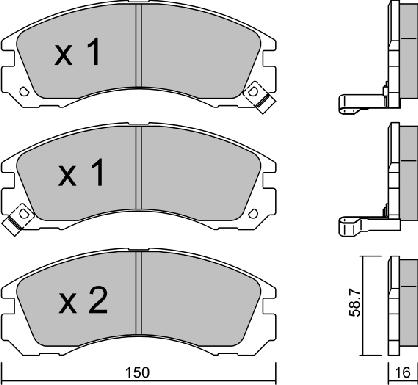 AISIN BPMI-1902 - Тормозные колодки, дисковые, комплект unicars.by