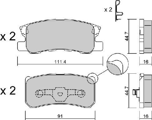 Aisin BPMI-2002 - Тормозные колодки, дисковые, комплект unicars.by