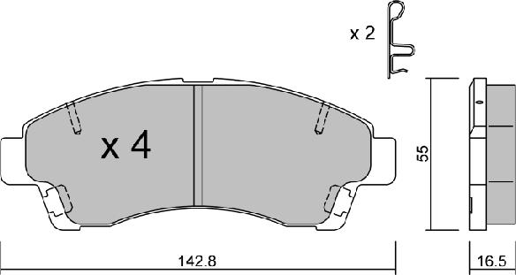 Aisin BPMZ-1905 - Тормозные колодки, дисковые, комплект unicars.by