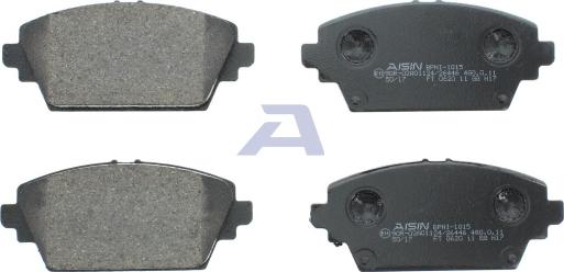 AISIN BPNI-1015 - Тормозные колодки, дисковые, комплект unicars.by