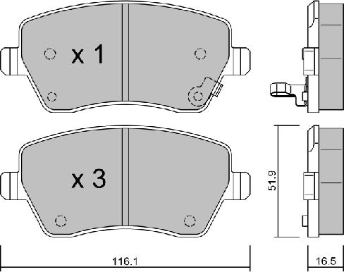 Aisin BPOP-1008 - Тормозные колодки, дисковые, комплект unicars.by