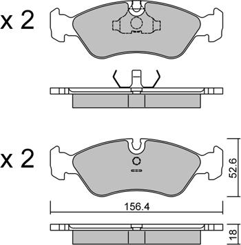 Aisin BPOP-1017 - Тормозные колодки, дисковые, комплект unicars.by